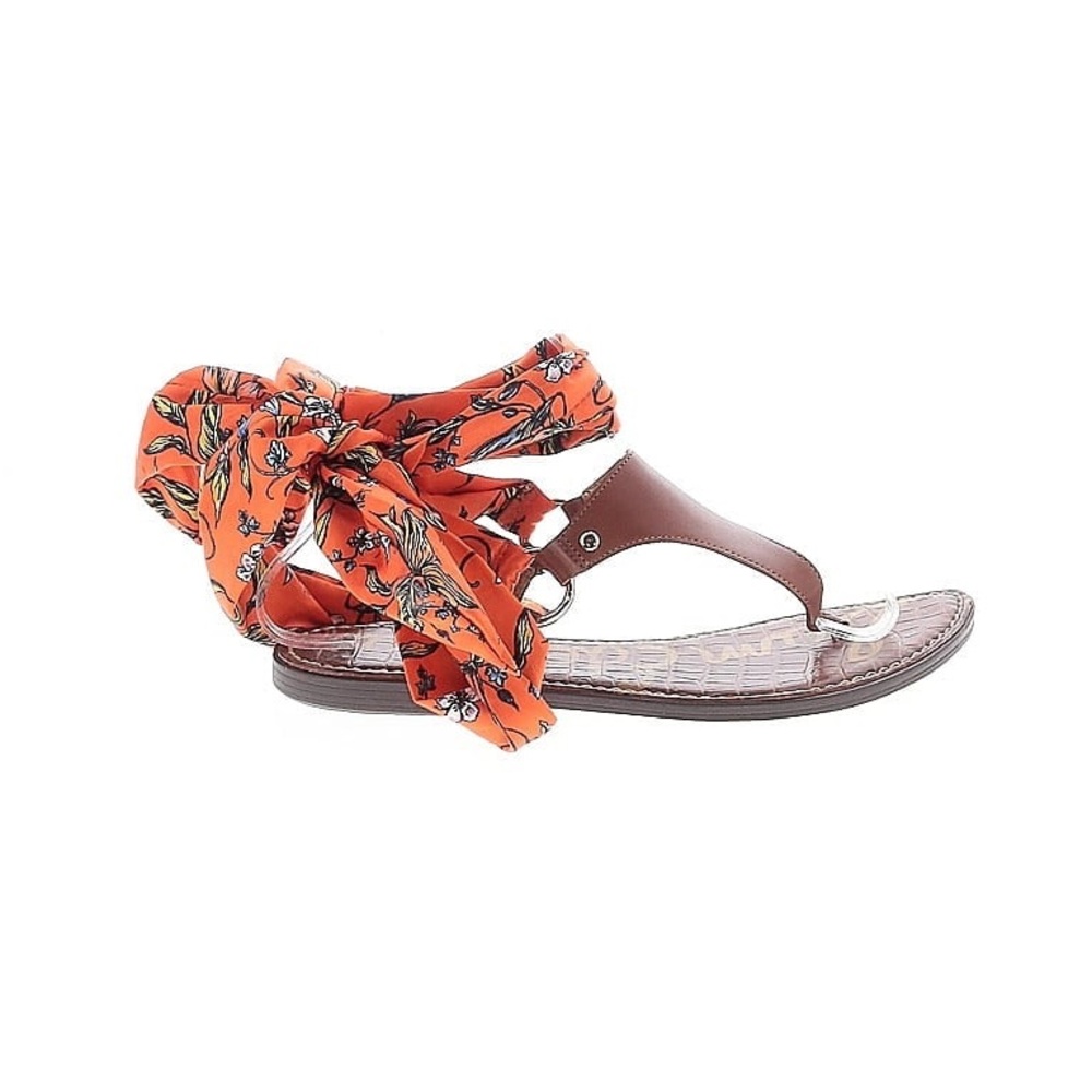 Sam Edelman Brown and Orange Floral Sandals